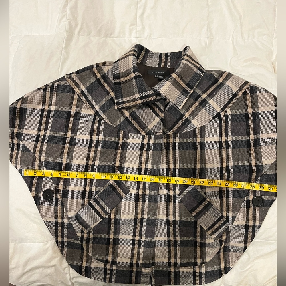 Zara Plaid Oversized Wool Cape - Picture 10 of 10
